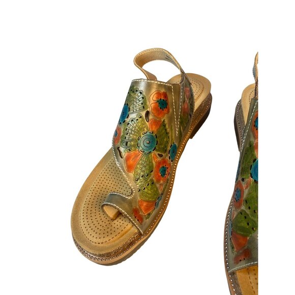 New L'Artiste By Spring Step Samya Toe Loop Sandal in Grey Multi W's EU 40 - Picture 15 of 17